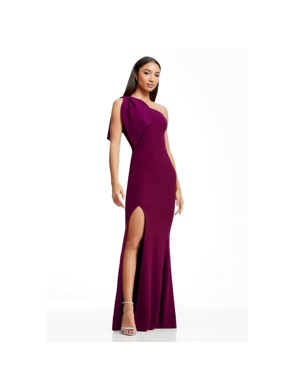 Dress The Population Georgina One-Shoulder Crepe Gown Nwot